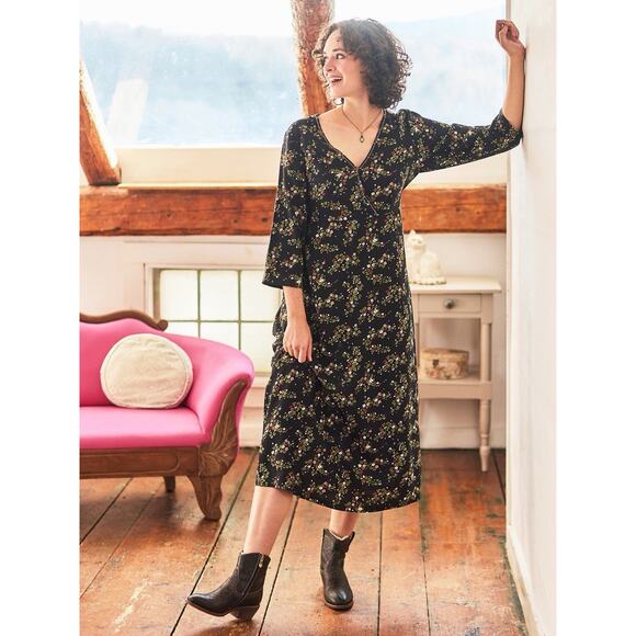 April Cornell Merriment Dress Black Floral Size XXL NWT - Picture 3 of 10